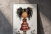 Whimsical Spring Girl Sunflower, an Illustration by one-touch (Thumbnail 4 of 17)