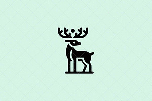 Minimalist Deer Emblem Animal