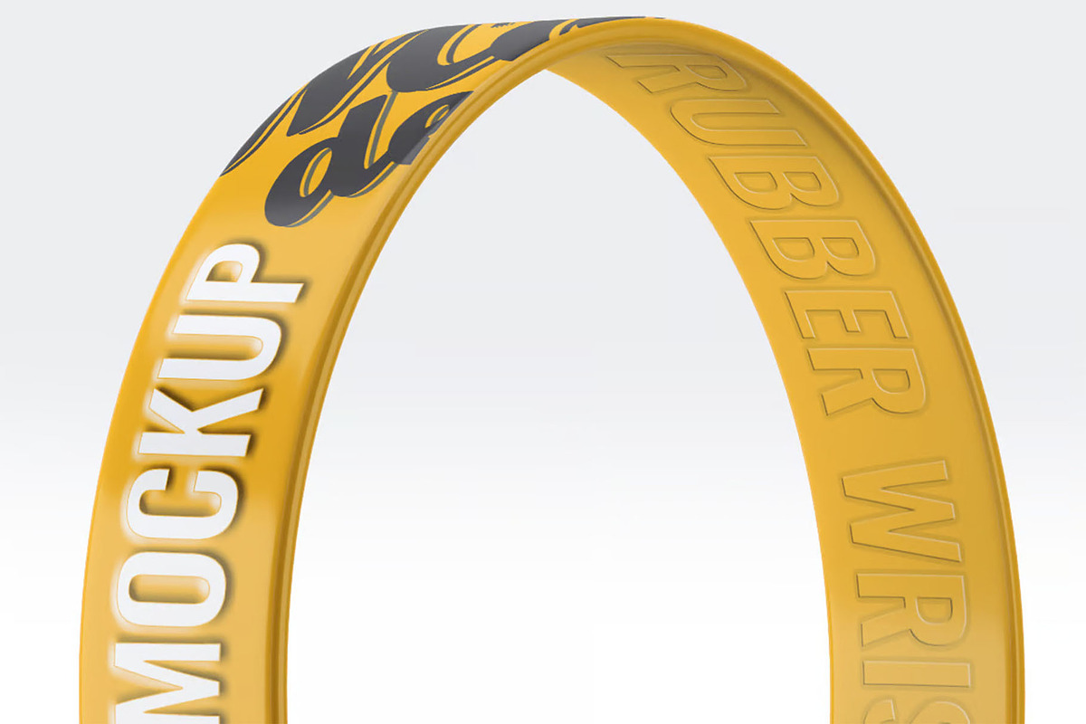 Silicone Rubber Wristband Mock-Up, an Apparel Mockup by DesignRushMarket (Photo 7 of 9)
