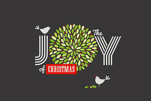Christmas card with cute birds