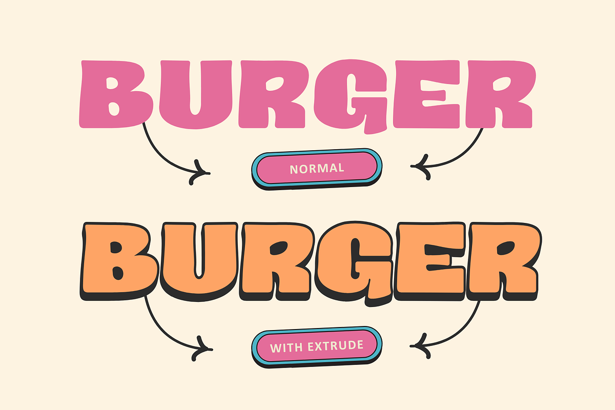 Food Menu - Bold Extrude Font, a Sans Serif Font by Nirmana Visual (Photo 3 of 10)