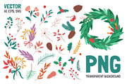 60+ CHRISTMAS FOLIAGE clipart, a Decorative Illustration by IuliiaSavko (Thumbnail 3 of 6)