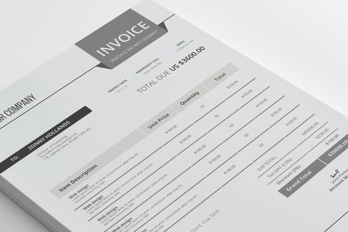Invoice template, a Stationery Template by art_ample (Photo 2 of 2)