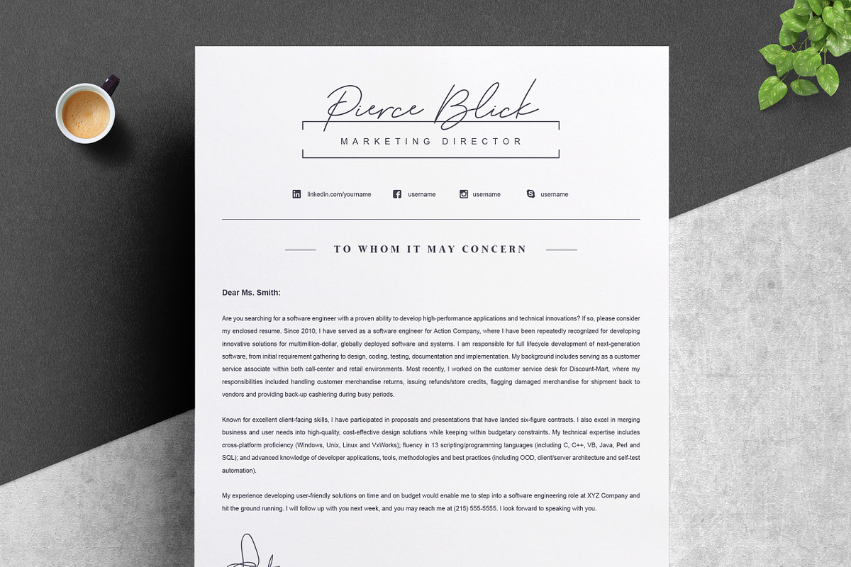 Clean Resume / CV Template, a Resume Template by ResumeInventor (Photo 4 of 6)