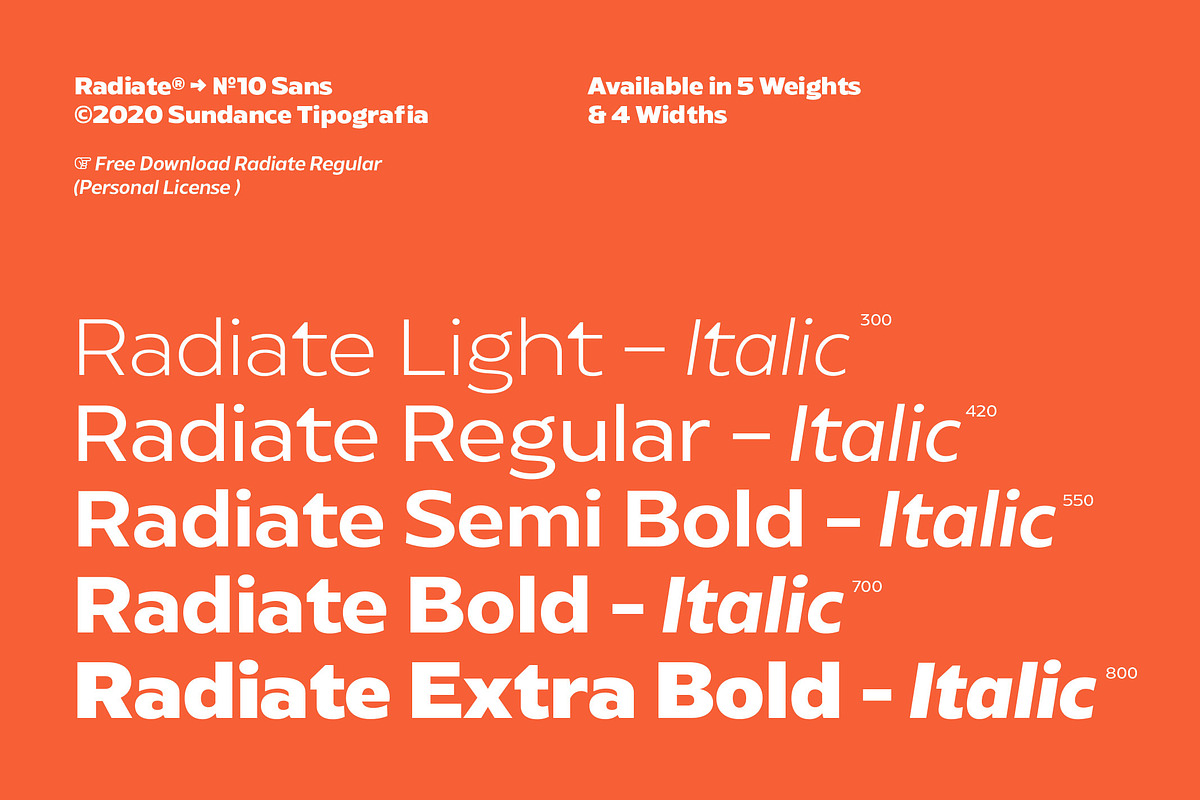 Radiate-Sans Font Family preview 4