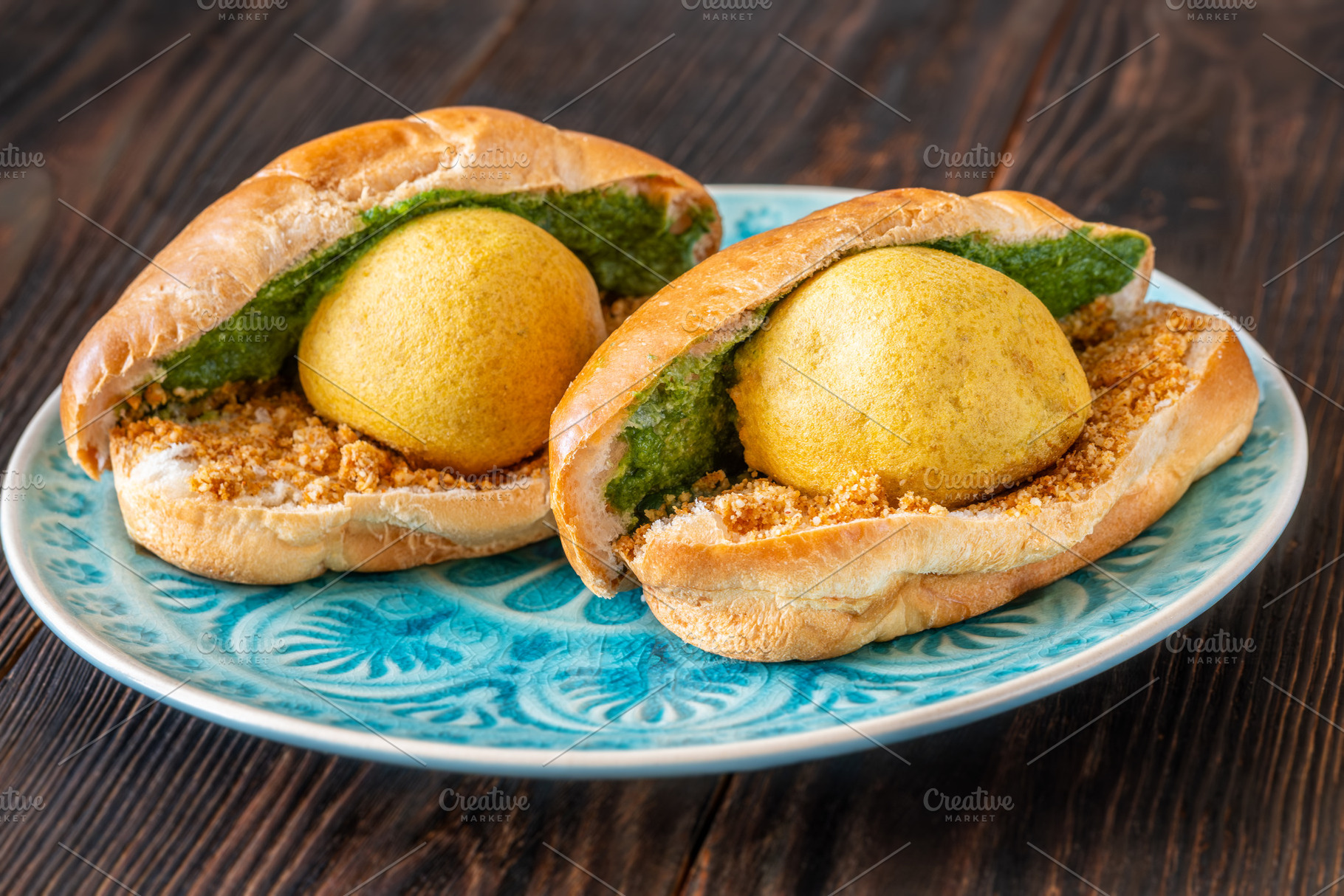 Authentic Vada Pav Indian street foo, a Food & Drink Photo by Alexander Prokopenko