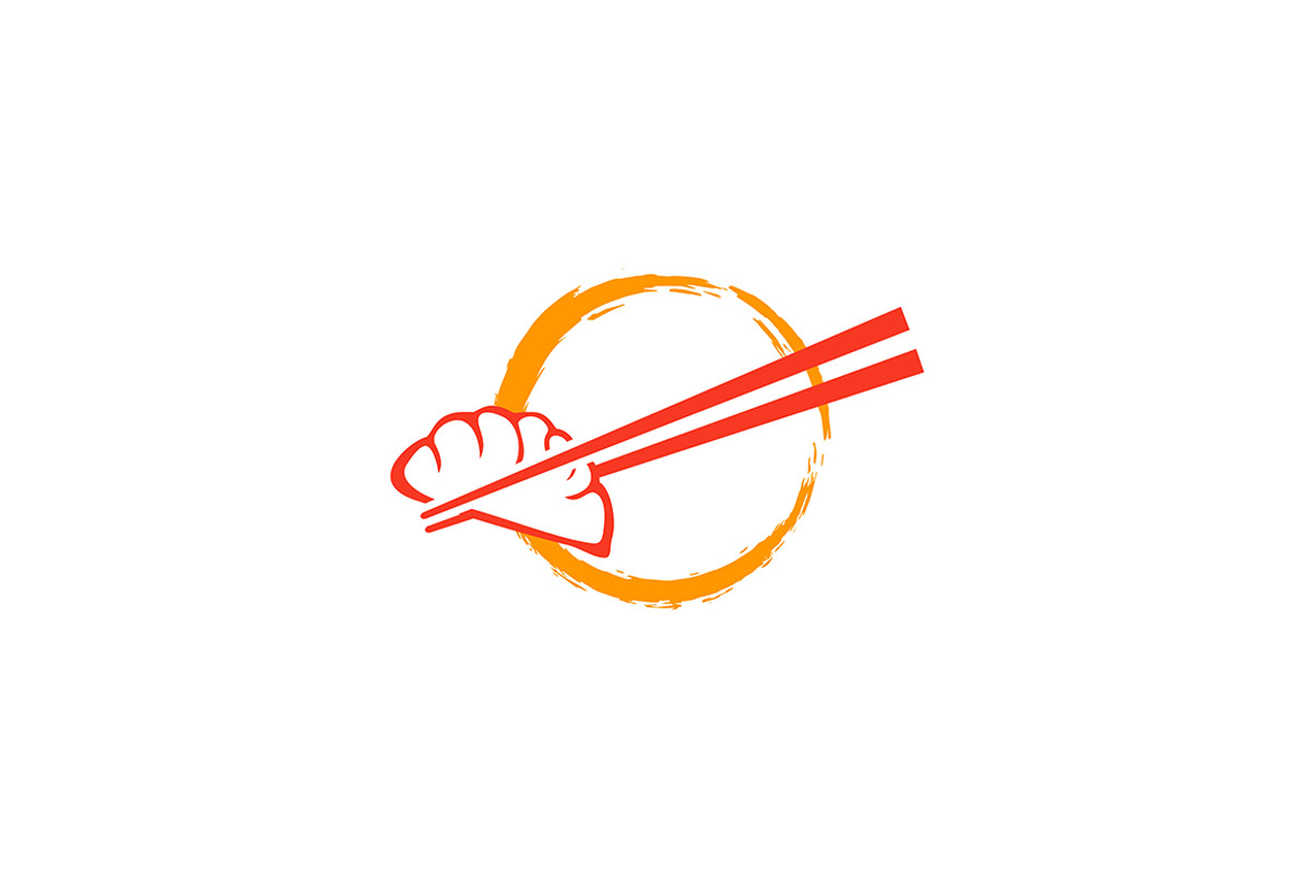 Dumplings with chopsticks logo, a Graphic by boriman05