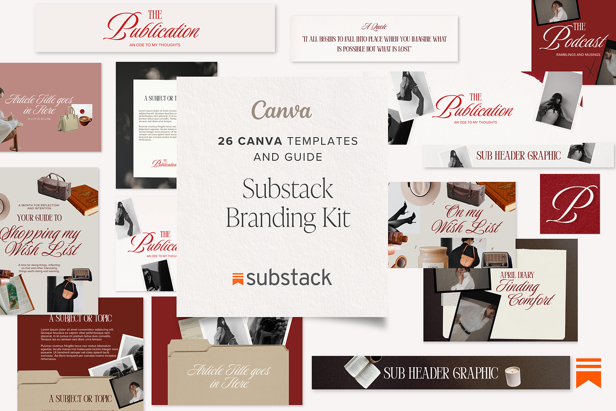 Substack Branding Template Canva, a Branding & Logo Template by Tabitha Emma (Photo 1 of 8)