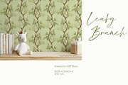 Green leafy seamless patterns, a Decorative Illustration by Gribanessa (Thumbnail 2 of 5)