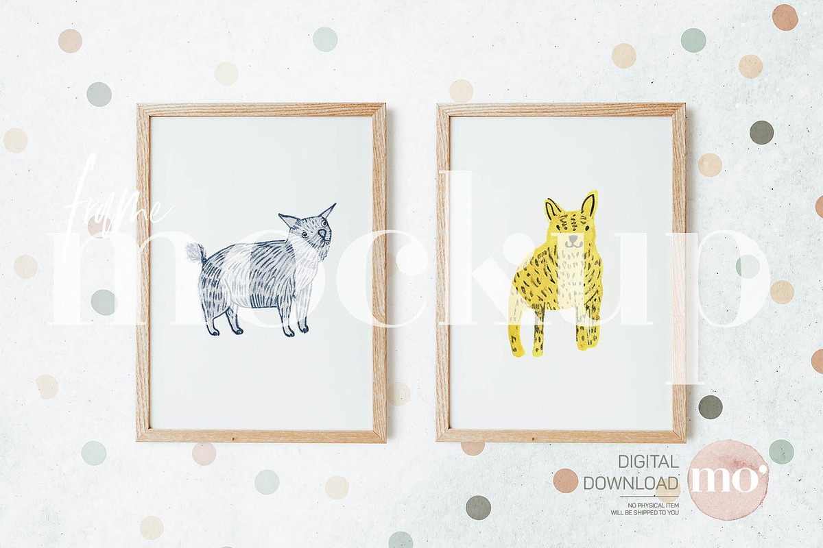 2 Wood Frames Mockup, Kids room, a Product Mockup by MoMockups (Photo 3 of 3)