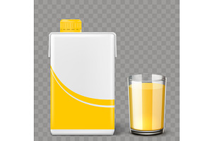 Realistic one liter orange juice, a Food Illustration by Vectorbuum