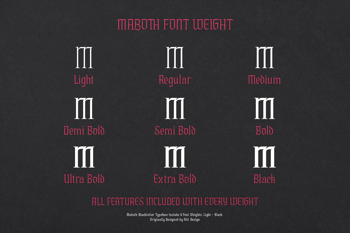 Maboth Typeface, a Blackletter Font by alit design (Photo 10 of 16)