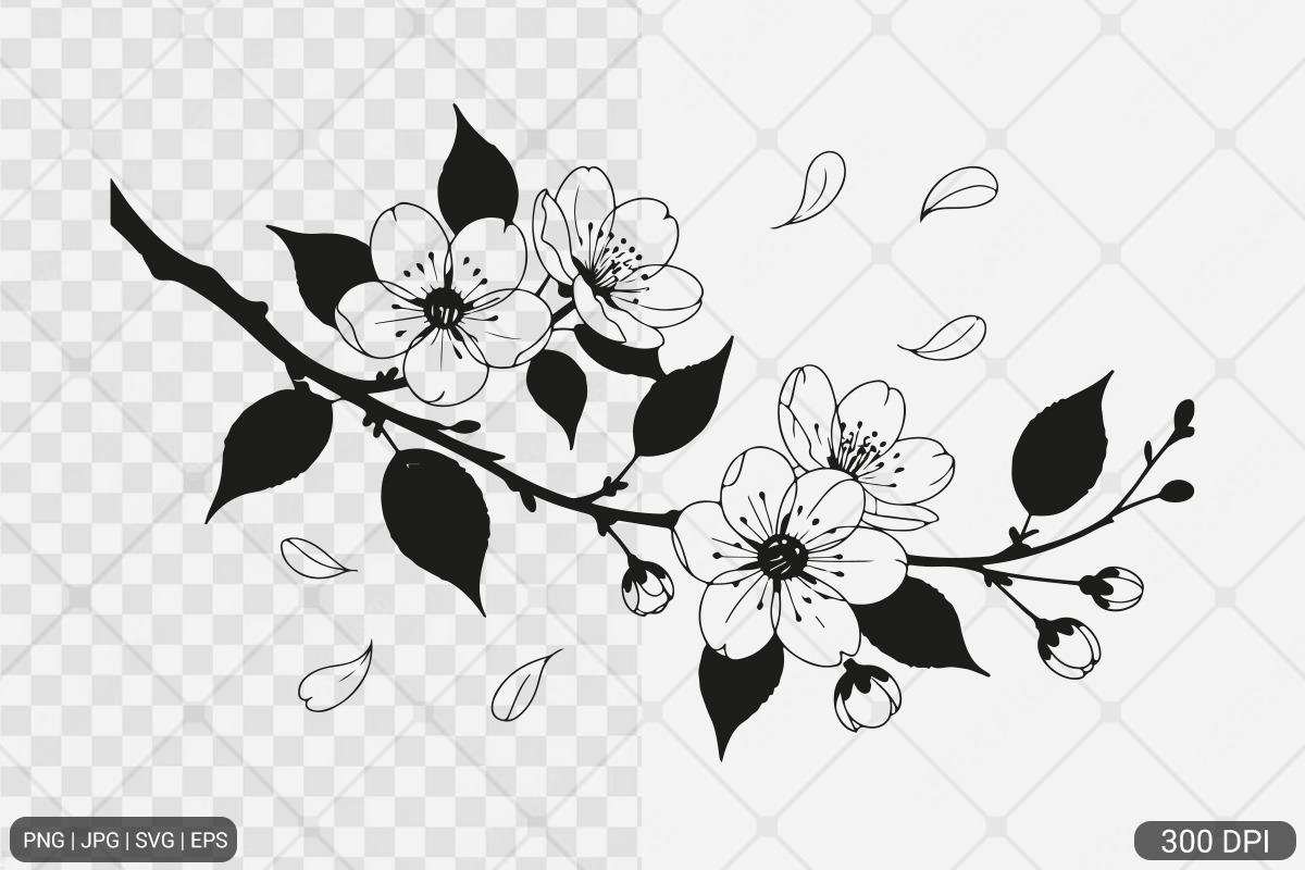Cherry Blossom SVG PNG Bundle, an Illustration by Actual Pixel (Photo 6 of 33)