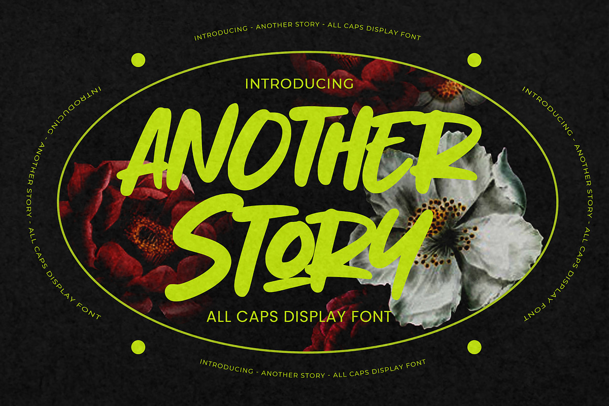 Another Story -All Caps Display Font, a Font by Gassstype (Photo 1 of 8)