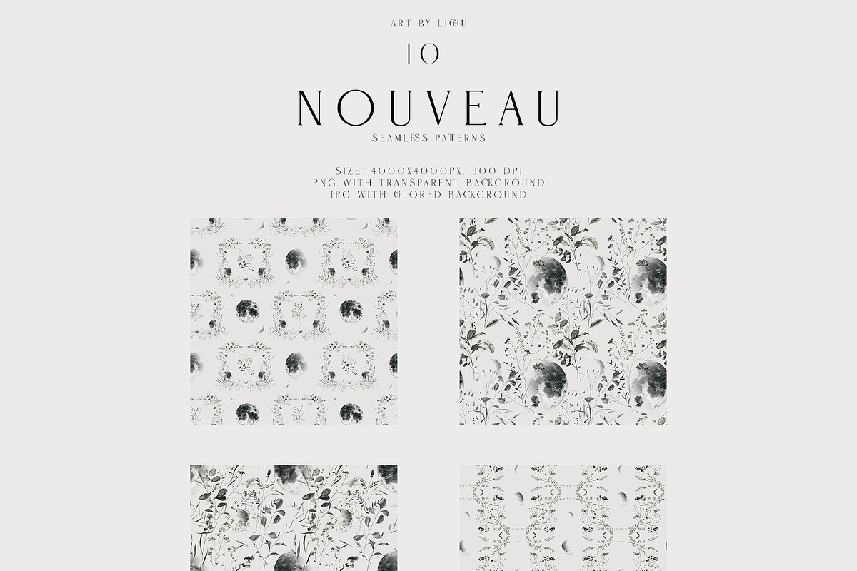 NOUVEAU watercolor floral, a Decorative Illustration by LiChu Art (Photo 10 of 12)