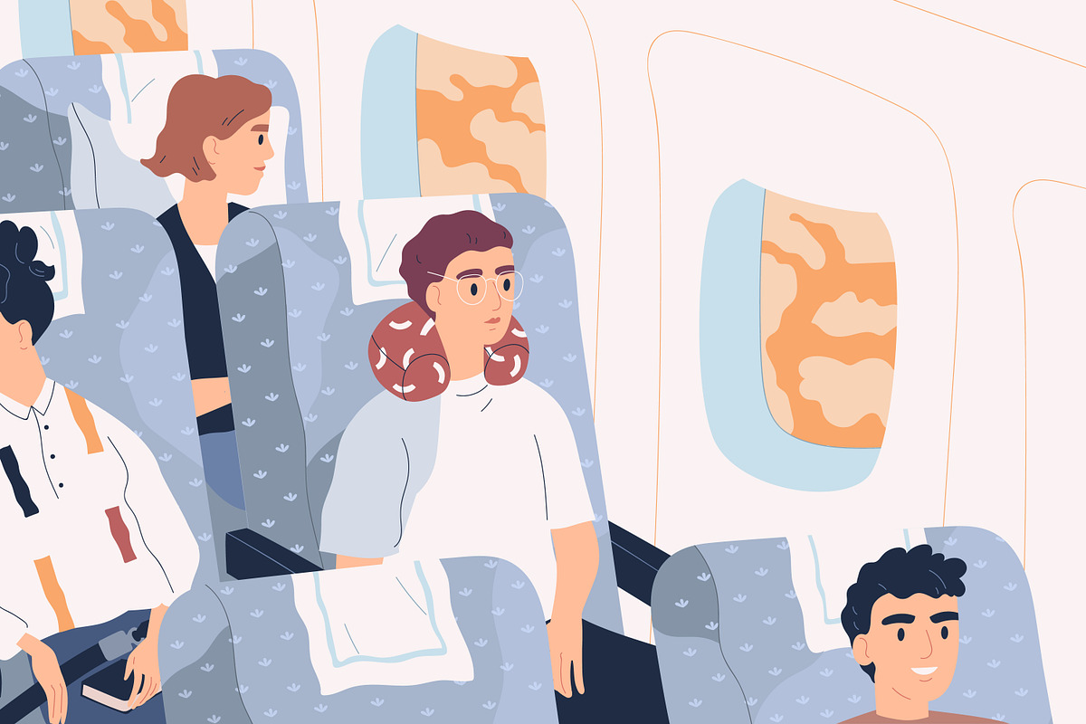 People on the airplane flight, a Person Illustration by Good Studio (Photo 3 of 3)