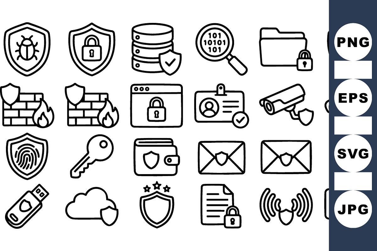 Cyber Security Icon Set, an Illustration by designvectx (Photo 1 of 3)