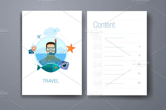 Flat Design Icons Concept For Travel