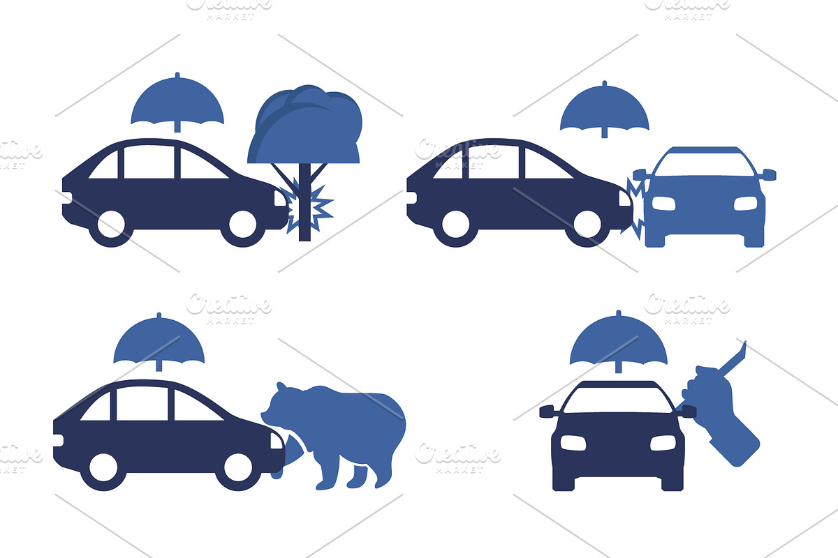 Car insurance coverage icons, a Transportation Illustration by Yayasya (Photo 2 of 3)