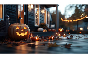 Halloween-themed Porch With A Jack-o