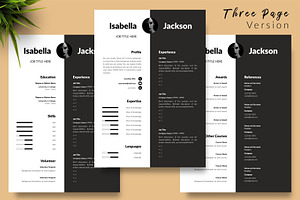 Modern Resume Format / CV - Isabella