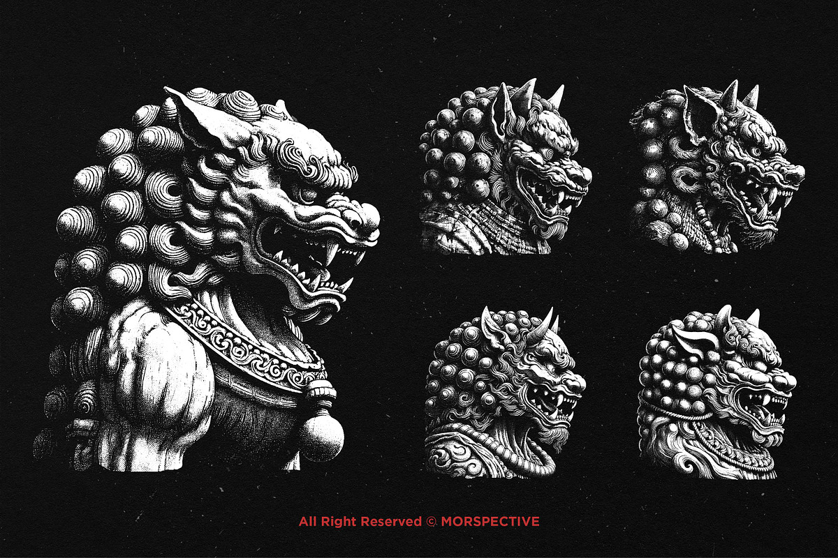 10 Bundle Dark Art Komainu Statue, an Illustration by Morspective (Photo 3 of 7)