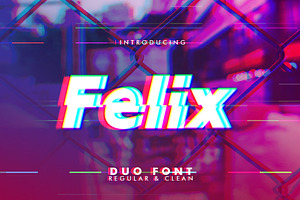 Felix Glitch Duo Font, a Sans Serif Font by khurasan