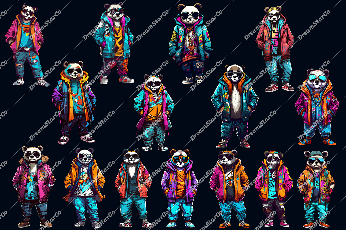 cute panda clipart, an Object Graphic by DreamerStarCo (Photo 4 of 6)