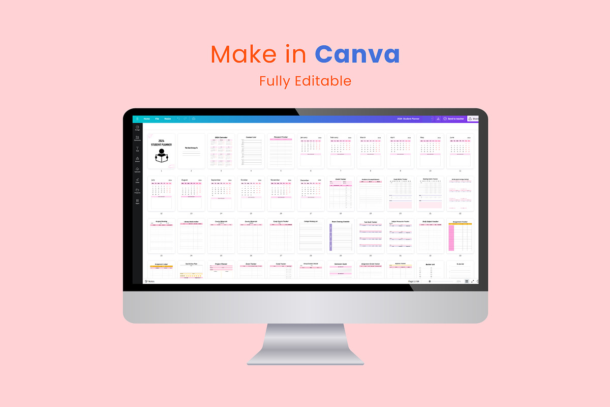 2024 Student Planner Canva Template