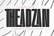 Theadzan - Super Bold Condensed, a Sans Serif Font by Almarkhatype (Thumbnail 1 of 11)
