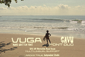 VUGA & GAVU Hand Drawn Font, a Handwritten Font by AROKA