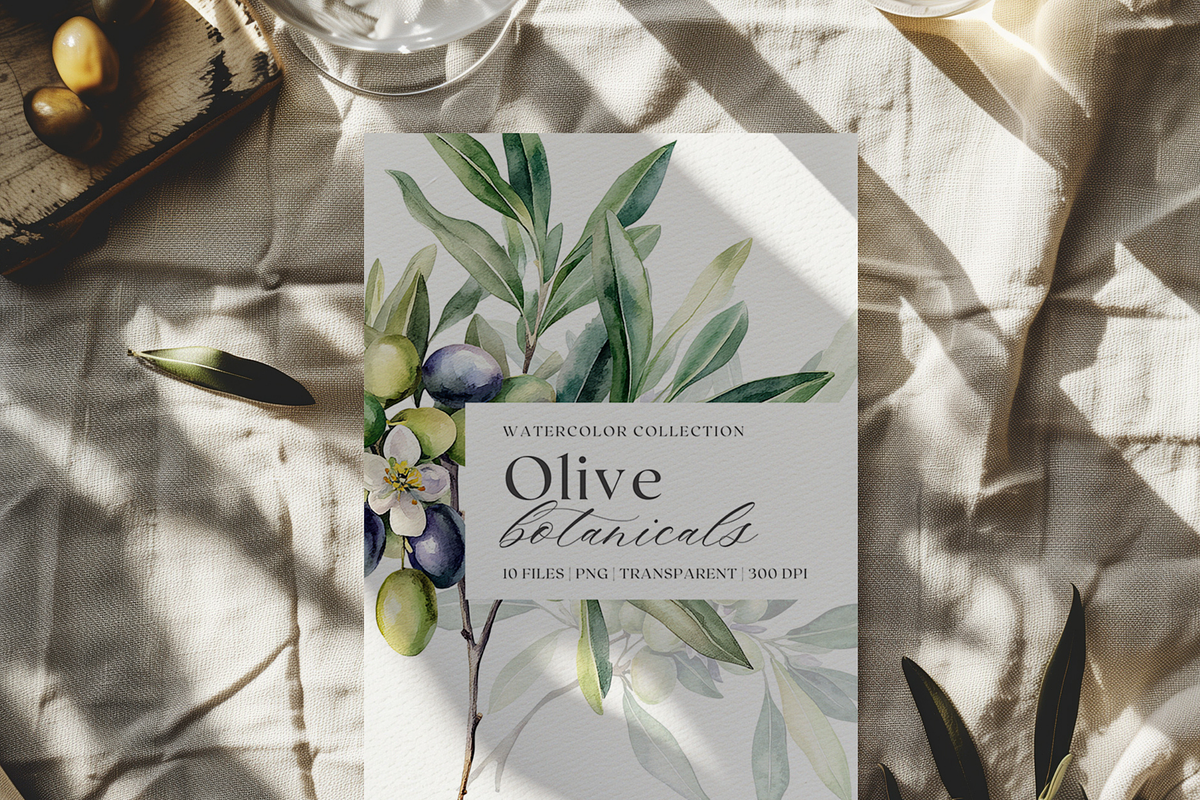 Olive Botanicals – Watercolor, a Decorative Illustration by ThaismotaCreativeCo (Photo 2 of 9)