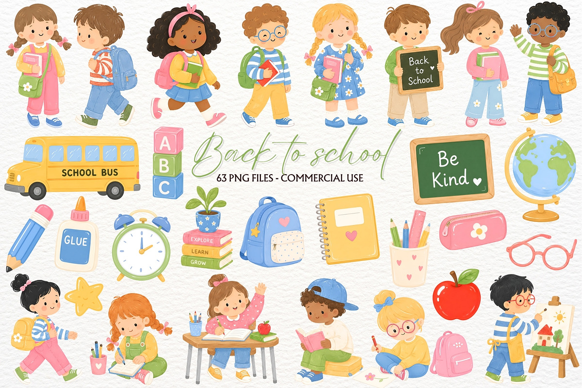 Kids Back to School Clipart Teacher, a Person Illustration by SugarCloudStudioArt (Photo 1 of 6)