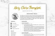 Resume Template/CV - Mary, a Resume Template by Resume Template Studio
