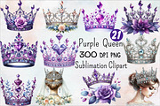 Purple Diamond Queen Tiara Sublimat, an Illustration by SVGArt (Thumbnail 1 of 9)