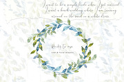watercolor hand painted blue florals, an Illustration by Patishop Art (Thumbnail 8 of 9)