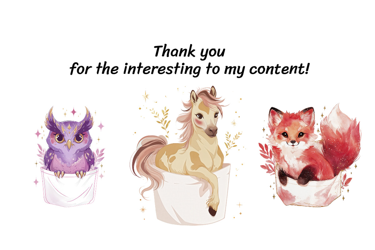 Pocket Animal Friends Clipart Bundle, an Animal Illustration by InkyQueenArt (Photo 5 of 5)