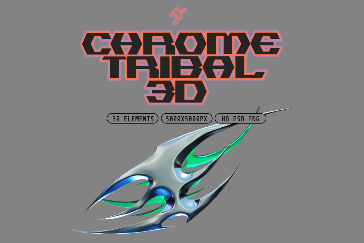 Chrome tribal 3D, an Object 3D Model by HYPER HIROⓇ (Photo 1 of 7)
