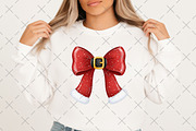 Christmas Coquette Santa Bow PNG, an Illustration by Craft Nest (Thumbnail 3 of 6)