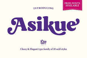 Asikue - 10 Fonts Soft Serif