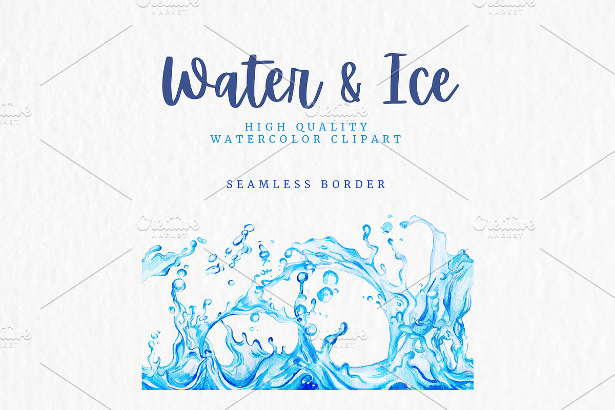 Water Splashes Ice Watercolor, an Object Graphic by JSolomatina (Photo 3 of 6)