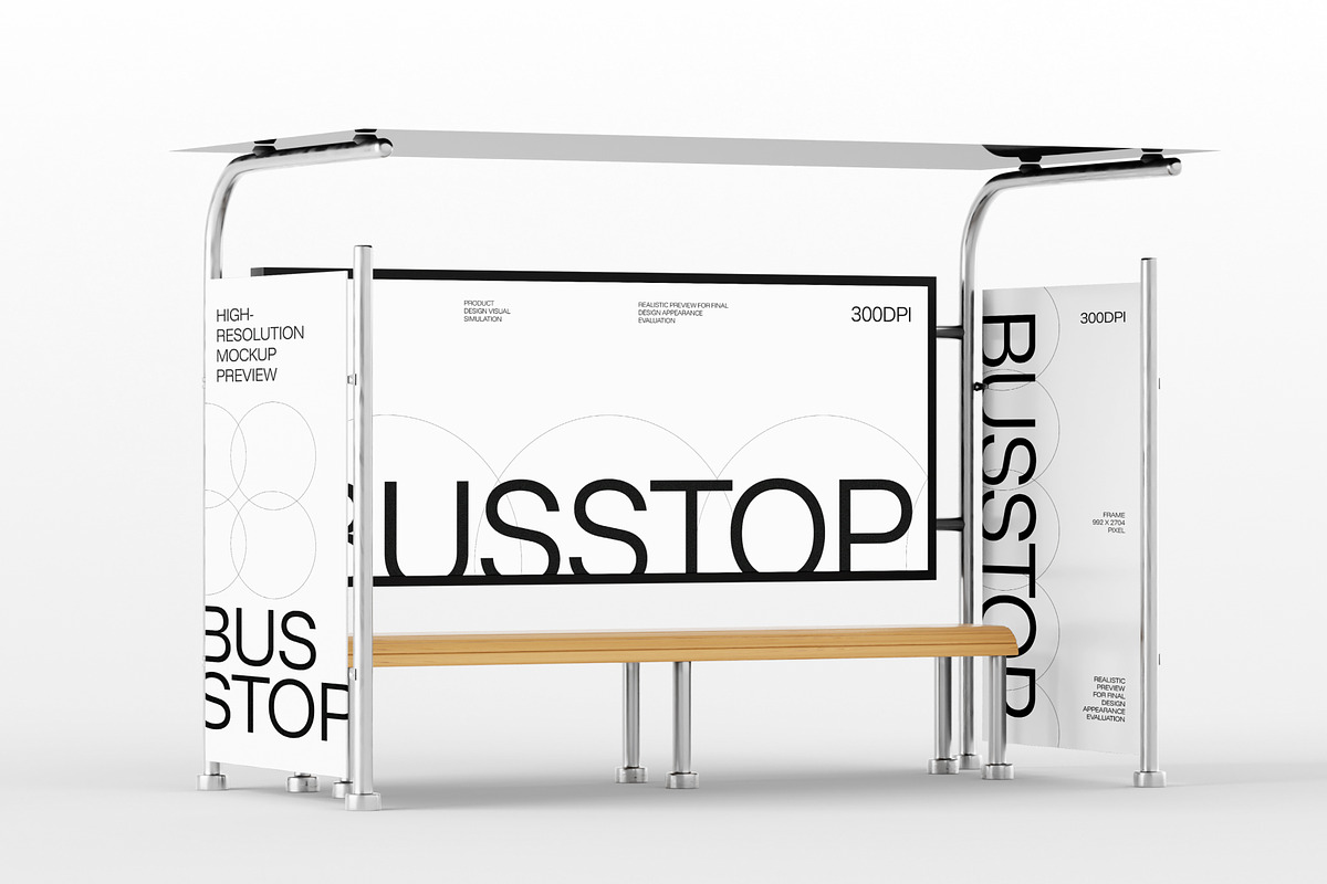 Bus Stop Mockup, an Advertising Mockup by SLAB! Design (Photo 4 of 7)
