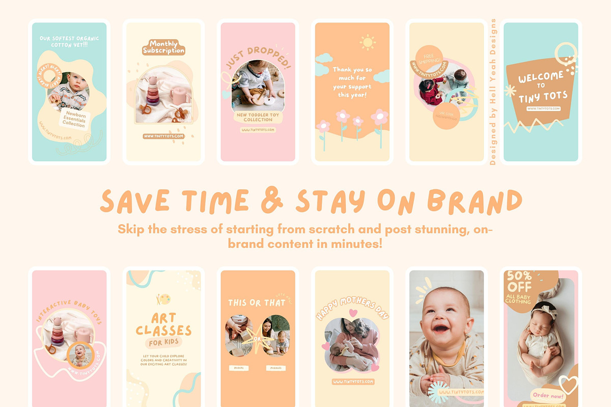 Baby Theme Instagram Story Templates, a Social Media Template by Hell Yeah Designs (Photo 9 of 10)