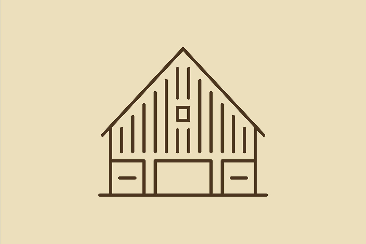 Type of Barns Line Set, an Outline Icon by Buqancreative (Photo 7 of 10)