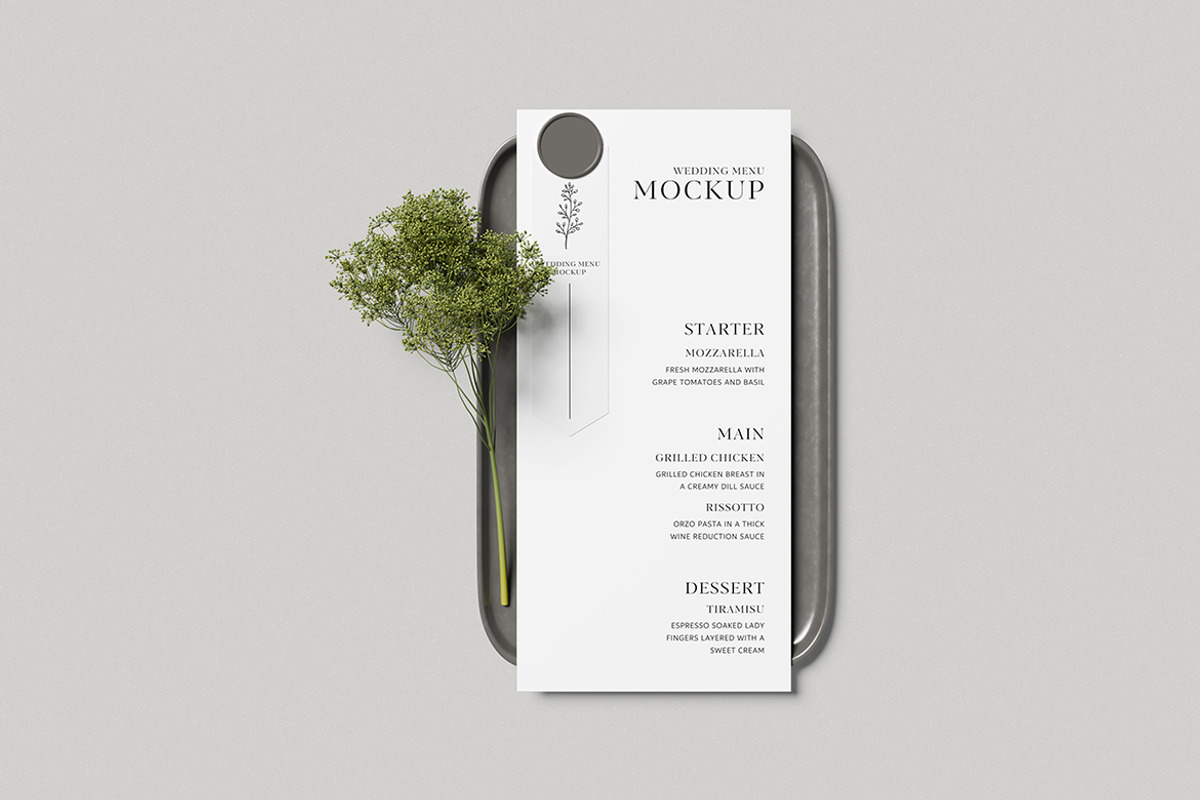Wedding Menu Mockup, an Advertising Mockup by swsi-studio (Photo 3 of 5)