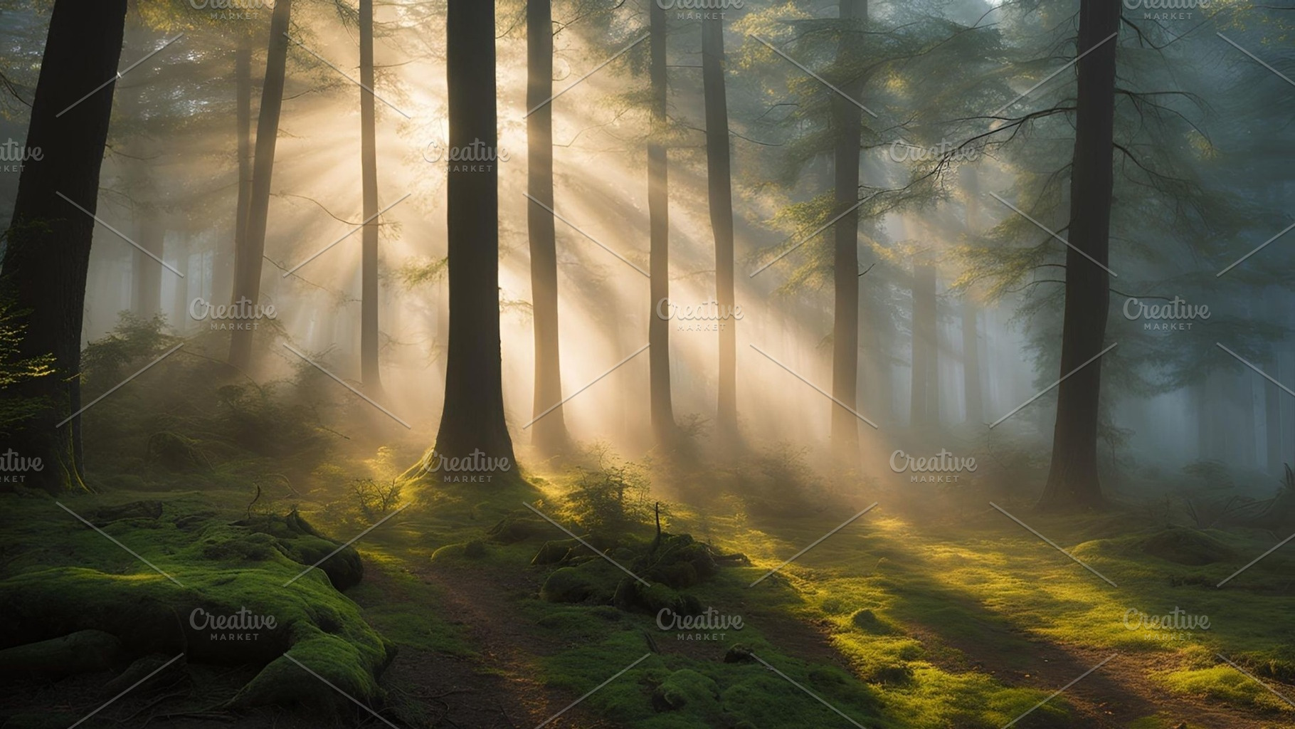 Forrest With Sunlight coming Through, a Photo by ComfortQ
