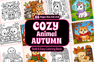 Cozy Animal Autumn Bold & Easy Color, an Animal Illustration by Design Zone