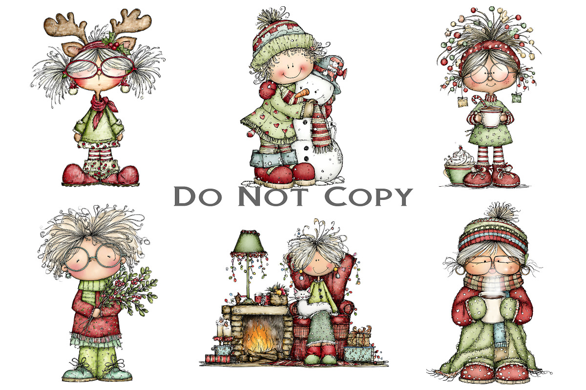 Christmas Grandma Clipart, an Illustration by Craft Nest (Photo 3 of 8)