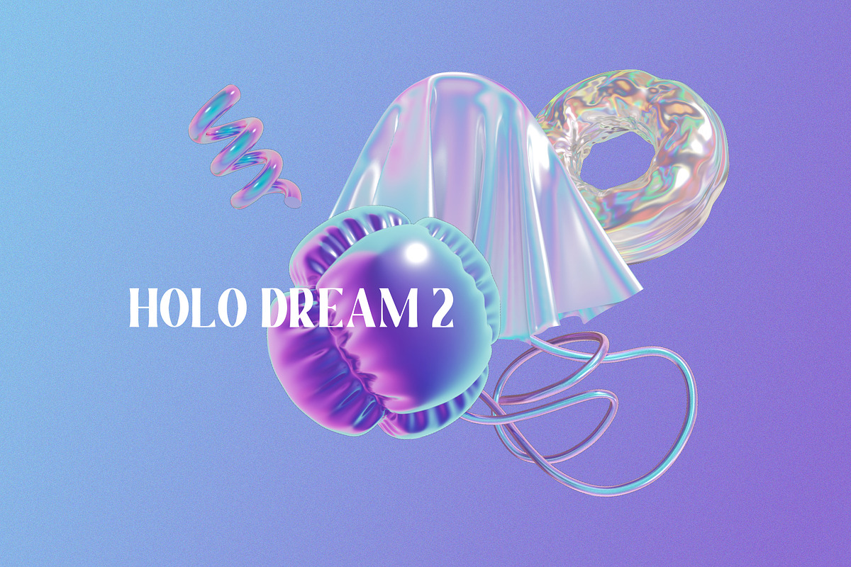 Holo Iridescence 3D Shapes graphics, a Graphic by LarysaZabrotskaya (Photo 6 of 10)