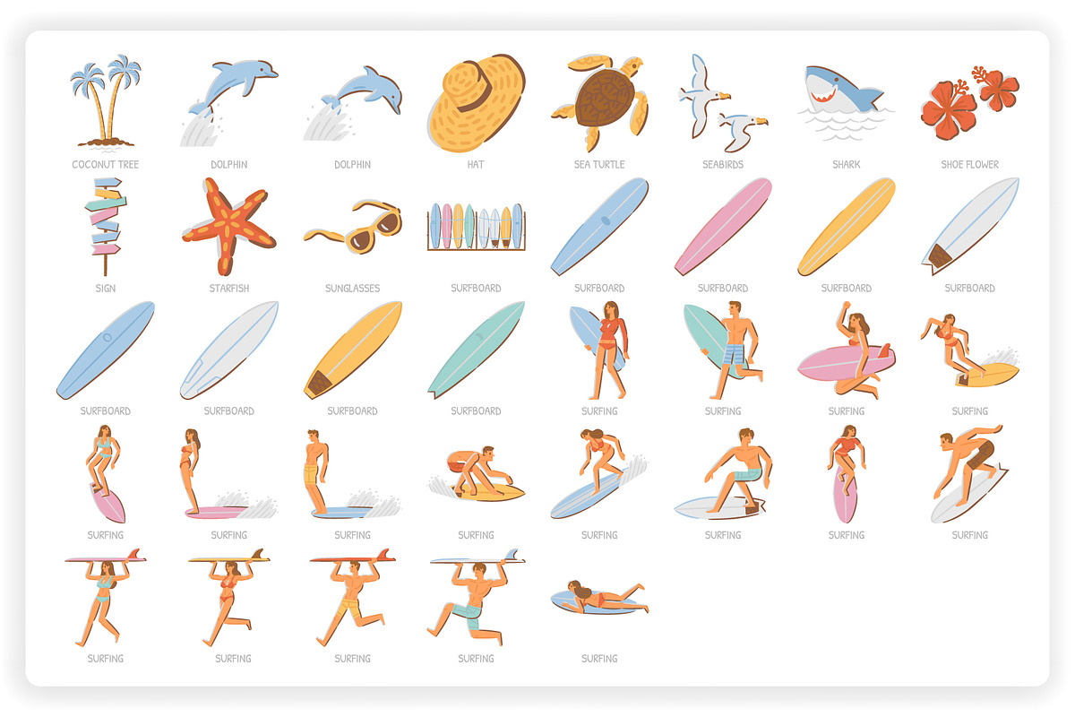 37 Surfing Elements, a Graphic by monkik (Photo 7 of 10)